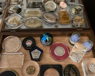 Large collection of vintage paperweights.