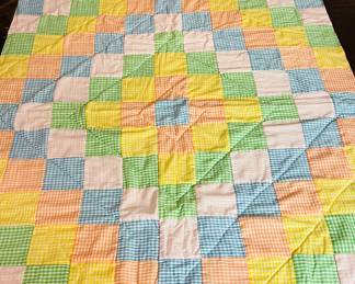 Vintage Cotton Baby Quilt 37” x 44”