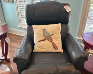 another navy recliner, pillow