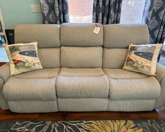 linen power reclining sofa