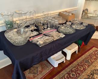 glassware, step stools, rugs