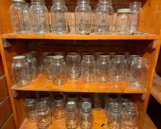 Clear canning jars.