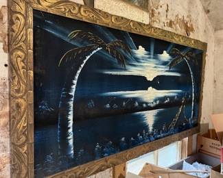 Vintage MCM velvet painting.