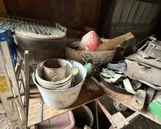 Farm primitives. Airplane parts.