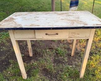 Enamel top table.