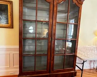 English Antique Double Bonnet Book Case.  