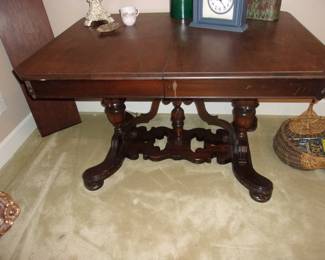 Antique Walnut Table w/Ornate Base