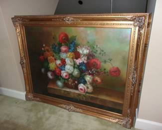 Large Oil Painting w/Ornate Frame