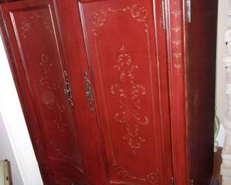 Large Cabinet w/Floral Painting on Front