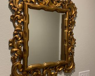 Mirror with gold frame