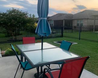 Patio table with umbrella 