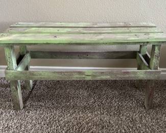 Cute little green bench