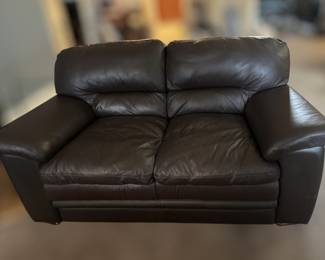 Leather love seat
