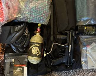 Tippmann paintball gun and tons of supplies