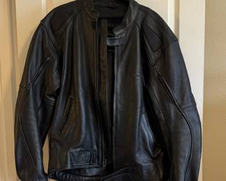 Leather motorcycle jacket