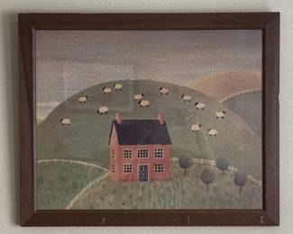 Vintage country scene art print