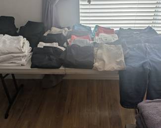 Jeans, pants, shorts. Capris. Mostly size 4 and 6. Some size 8.