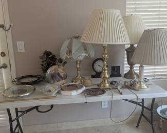 Clocks, lamps, collectible plates