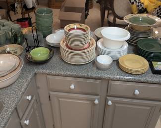 Dish sets, bowls, and coffee mugs