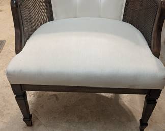 Wood Fabric chair with cane
arms