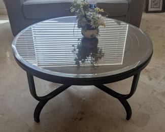Round coffee table with glass top