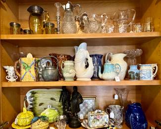 MacKenzie Child's, Magolica, Cut Crystal, MCM pitchers...