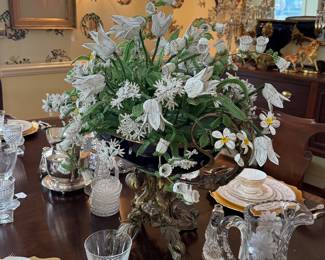 Antique Handmade Beaded floral arrangement