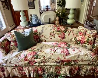 Look at this stunning down filled sofa in a dreamy floral...