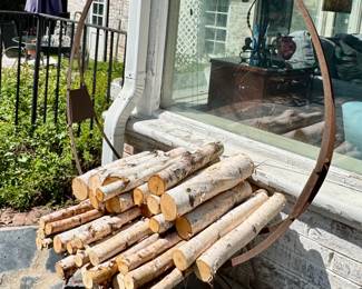 Log holder, NEW Birch logs