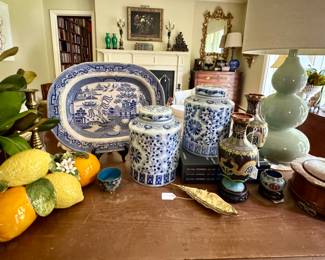 Virginia metal crafters, designer lamps, Italian decor, ginger jars, vintage cloisonne....