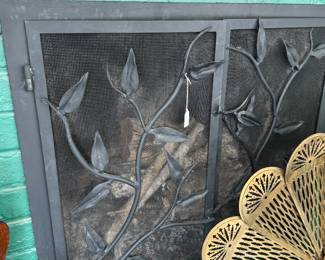 Original iron work Fireplace surround by Robert Blackwood of Asheville NC