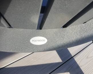 Polywood Adirondack chair; accent table
