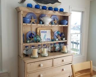 3-drawer hutch; exquisite array of nautical decor & tabletop