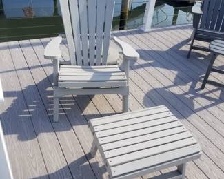 Resin Adirondack chair & table