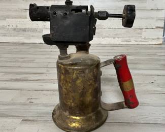 Vintage Brass Blow Torch w/ Red Handle – Industrial Collectible