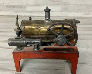 Antique Brass & Iron Steam Engine Toy Model – Early Engineering Collectible