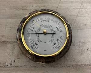 German Breche Nouvelle Marble Barometer by Nigel Owen Stoneworks