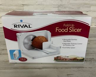 Rival Fold-Up Food Slicer – Stainless Blade, Adjustable Thickness, Safety System