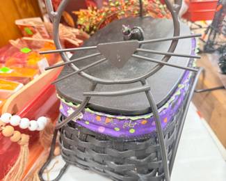 Rare signed longenberger Halloween cat basket 