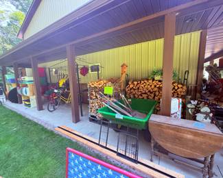 The outside of the pole barn 