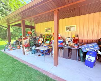The outside of the pole barn 