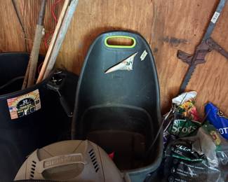 Wheel barrow, soil and shop vac