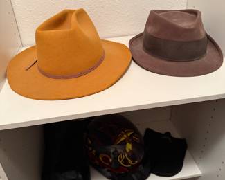 Many hats and motorcycle helment