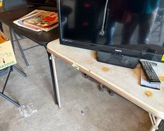 Flat screens and card tables