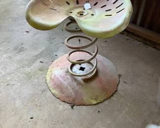 Tractor seat, coil and disc makes a great stool