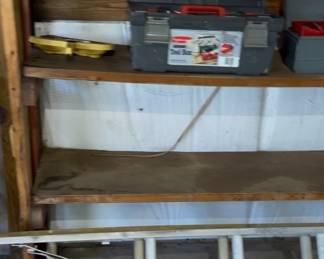 Ladder and tools in the shop