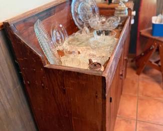 Deep sink from Pennsyvania and lots of glass serving pieces