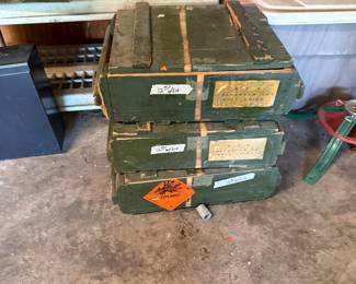 Wooden US Army ammo boxes