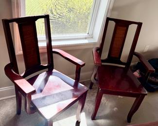 Pair of Wood Arm Chairs
