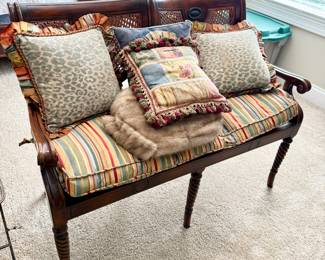 Cane back settee